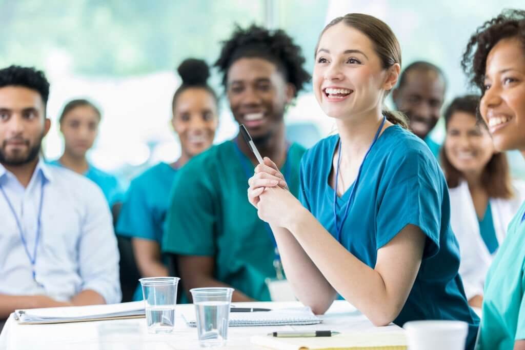 Cheerful female nursing students smiles