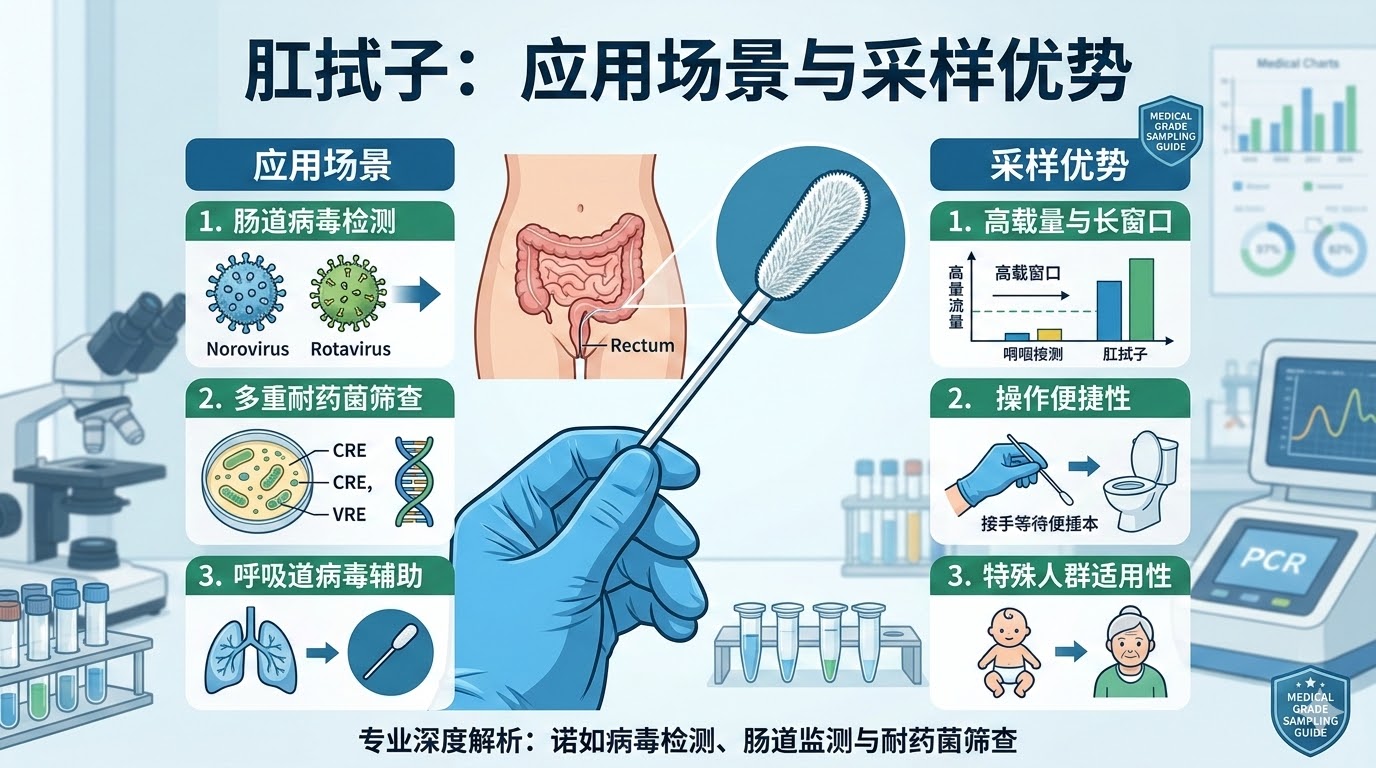 肛拭子的应用场景及其采样优势